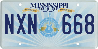 MS license plate NXN668