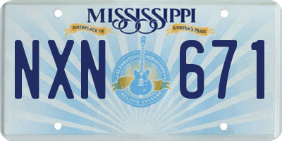 MS license plate NXN671