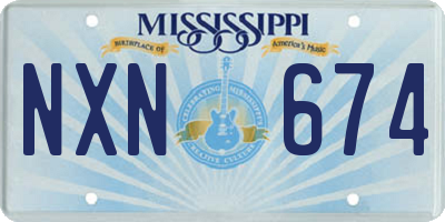 MS license plate NXN674