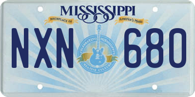 MS license plate NXN680