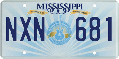 MS license plate NXN681