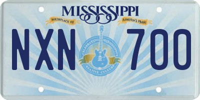 MS license plate NXN700