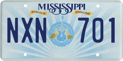 MS license plate NXN701