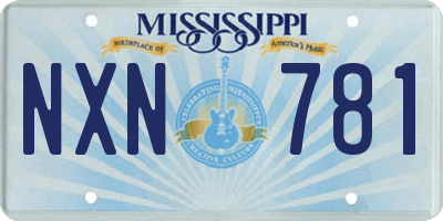 MS license plate NXN781