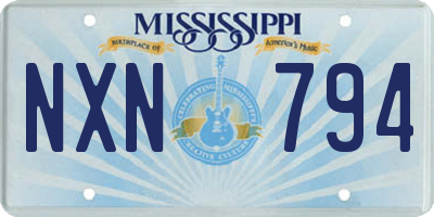 MS license plate NXN794