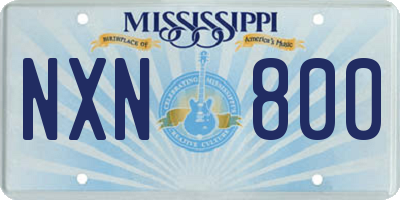 MS license plate NXN800