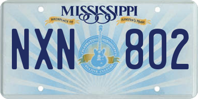 MS license plate NXN802