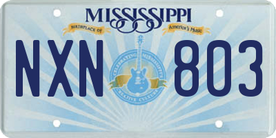 MS license plate NXN803