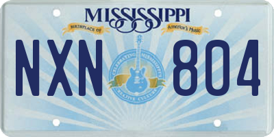 MS license plate NXN804