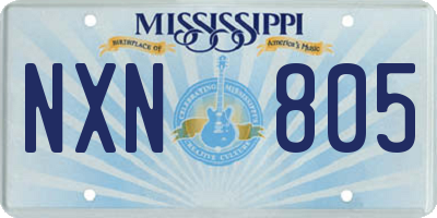 MS license plate NXN805