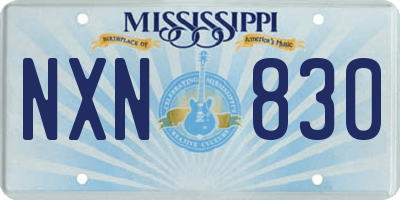 MS license plate NXN830