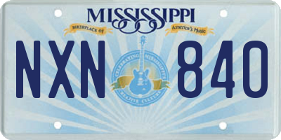 MS license plate NXN840