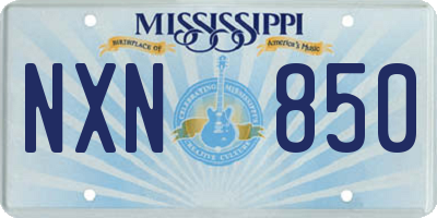 MS license plate NXN850