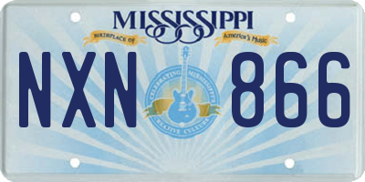 MS license plate NXN866