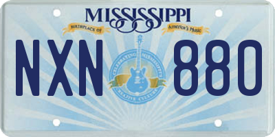MS license plate NXN880