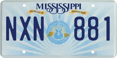 MS license plate NXN881