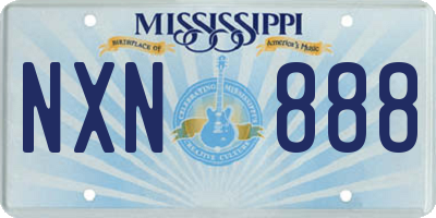 MS license plate NXN888