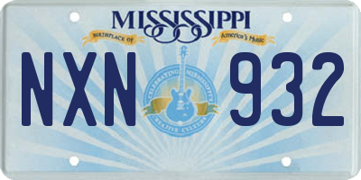 MS license plate NXN932