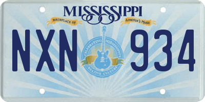 MS license plate NXN934