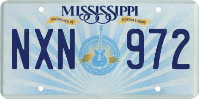 MS license plate NXN972