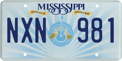 MS license plate NXN981