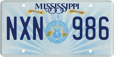 MS license plate NXN986
