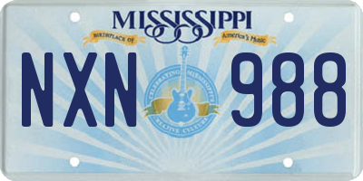 MS license plate NXN988