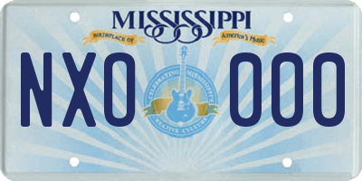 MS license plate NXO000