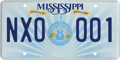 MS license plate NXO001