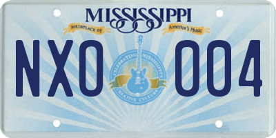 MS license plate NXO004