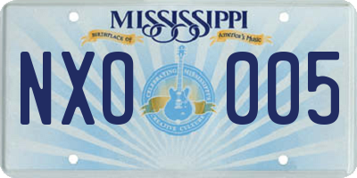 MS license plate NXO005