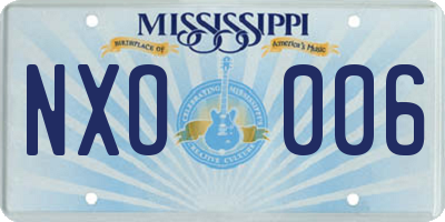 MS license plate NXO006