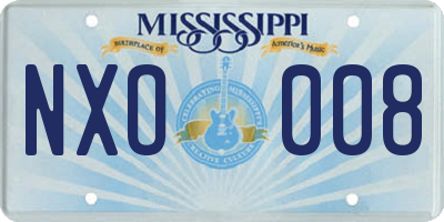 MS license plate NXO008