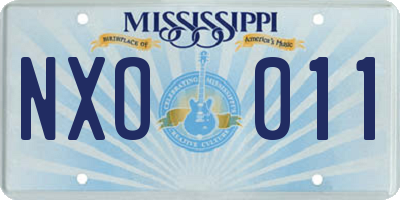 MS license plate NXO011