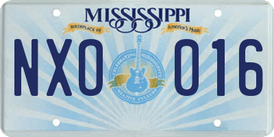 MS license plate NXO016