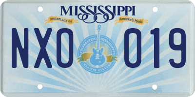 MS license plate NXO019