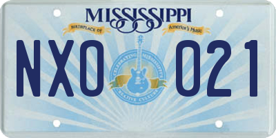 MS license plate NXO021