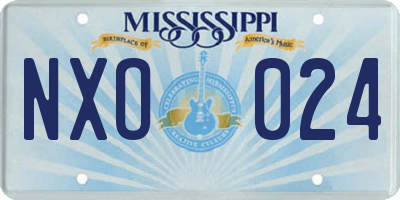 MS license plate NXO024