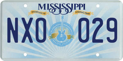 MS license plate NXO029