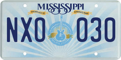 MS license plate NXO030