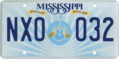 MS license plate NXO032