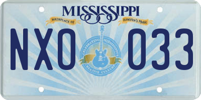 MS license plate NXO033