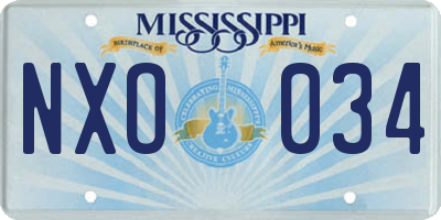 MS license plate NXO034