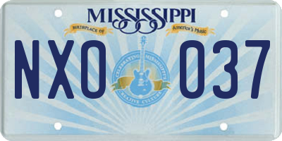 MS license plate NXO037