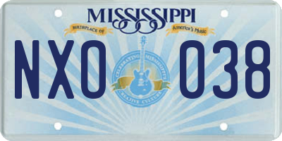 MS license plate NXO038