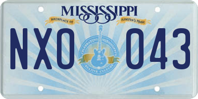 MS license plate NXO043