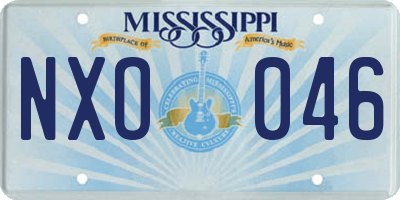 MS license plate NXO046