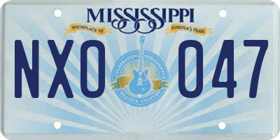 MS license plate NXO047