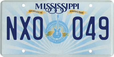 MS license plate NXO049