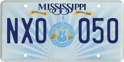 MS license plate NXO050